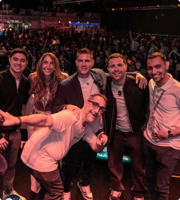 Team photo at networking event